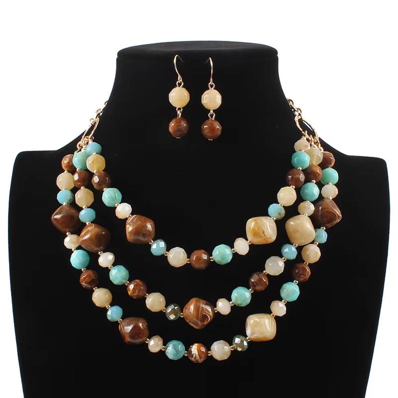 UDDEIN Bohemian Bib Beads Jewelry Set (11)