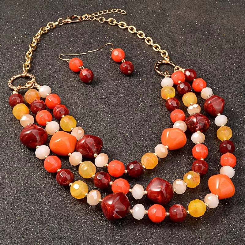 UDDEIN Bohemian Bib Beads Jewelry Set (2)