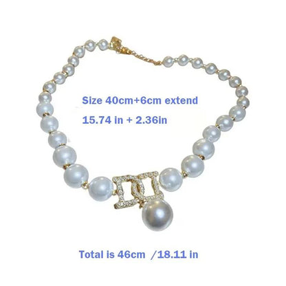 Women's Elegant Pearl Clavicle Chain Necklace Earrings Choker Jewelry Set (4)