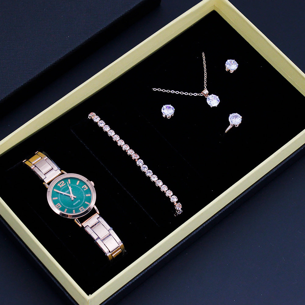 Women's Quartz Wristwatch with Jewelry Set