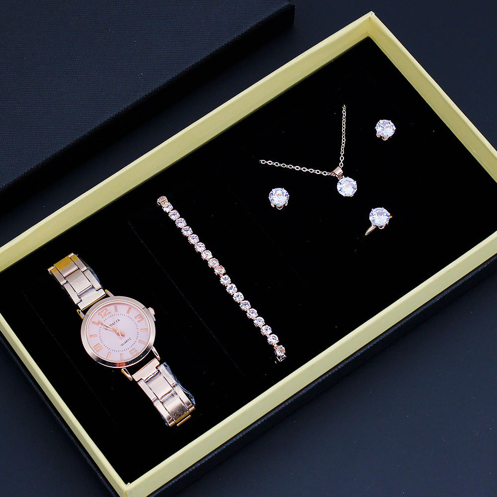 Women's Quartz Wristwatch with Jewelry Set (2)