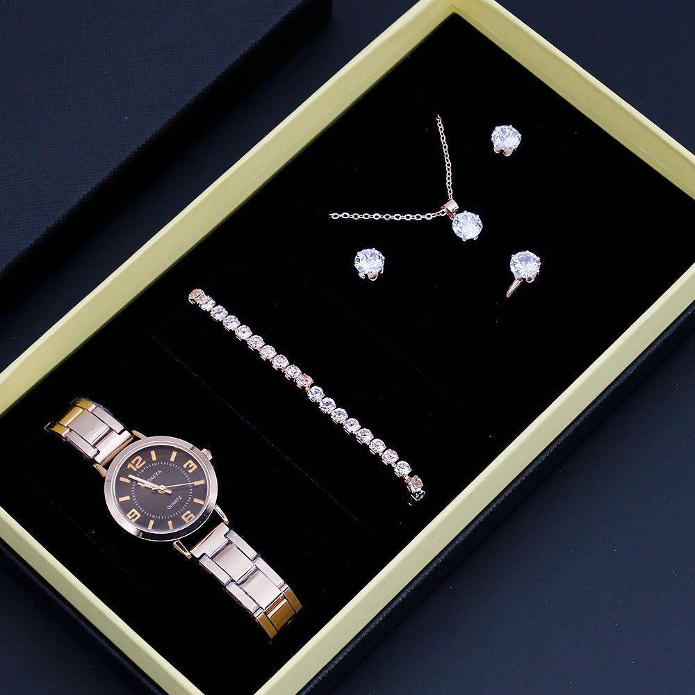 Women's Quartz Wristwatch with Jewelry Set (5)